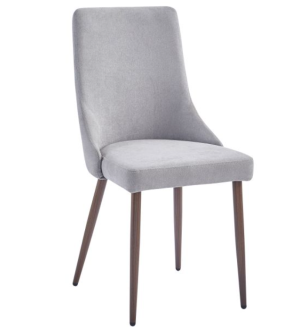 WW Cora Fabric Dining Chair, Set of 2 in Grey and Walnut